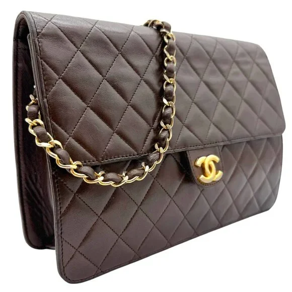 CHANEL Brown Lambskin Classic Single Flap Bag - Picture 4 of 10